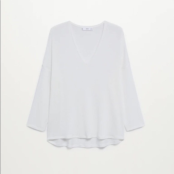 NWT MANGO V-neck Long Sleeve Shirt - Picture 4 of 8